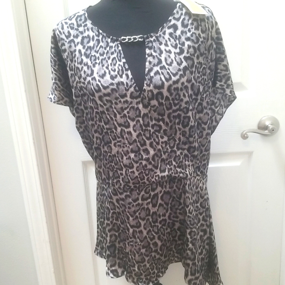 Michael Kors Snake Print Blouse (3x) NWT